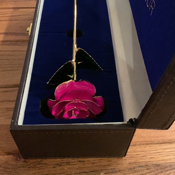 Chatoyer Fleur Forever Rose 24K gold piped pink rose - Picture 4 of 16